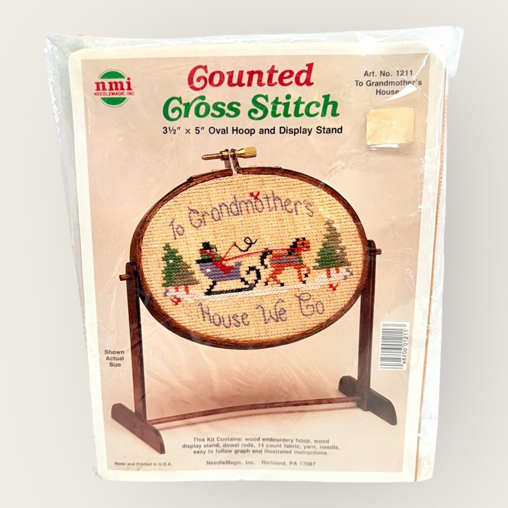 Vintage NMI Counted Cross Stitch Kit To Grandmothers House We Go